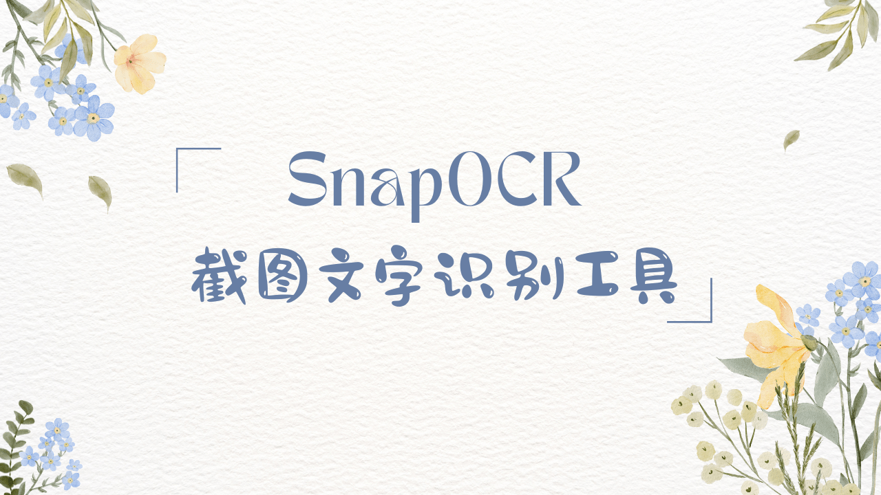 SnapOCR - 截图文字识别工具